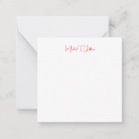 Handwriting Script Elegant Plain Simple Red White