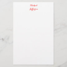 Handwriting Script Elegant Plain Simple Red White