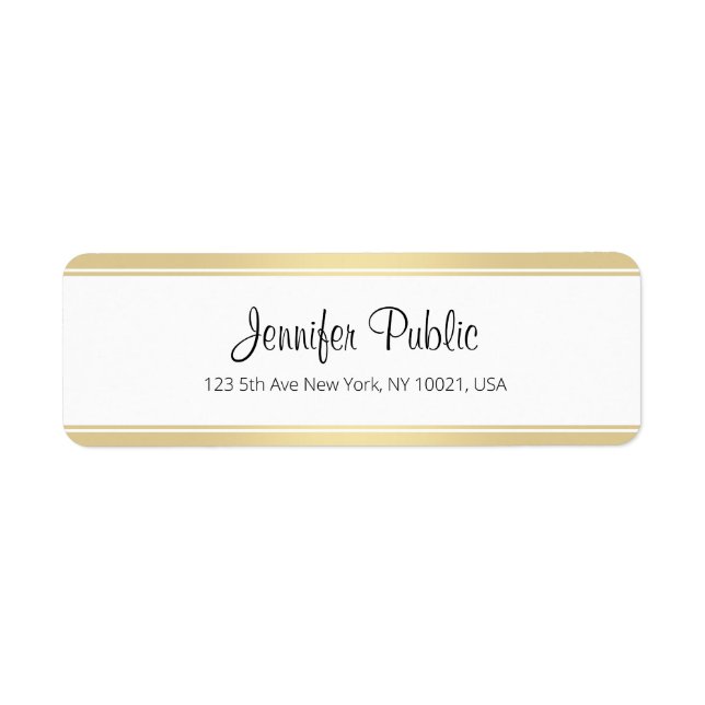 Handwriting Script Elegant Simple Template Gold (Front)