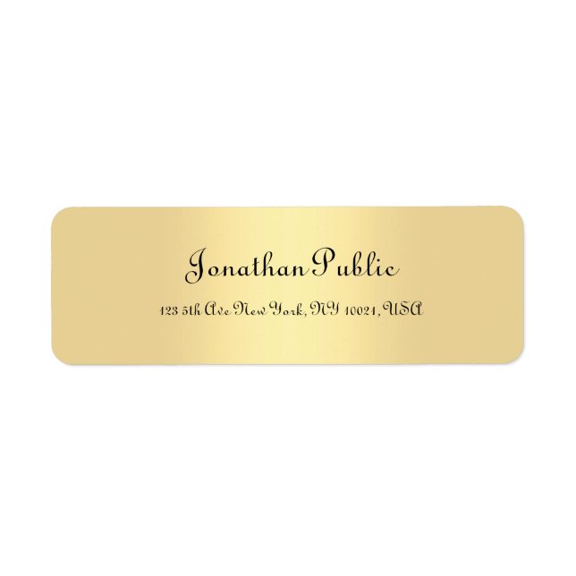 Handwriting Script Gold Modern Minimalist Template (Front)