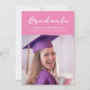 Handwriting Script Graduate Black and musk Announcement
