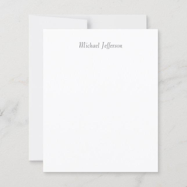 Handwriting Script Name Elegant Plain Paper Sheet (Front)