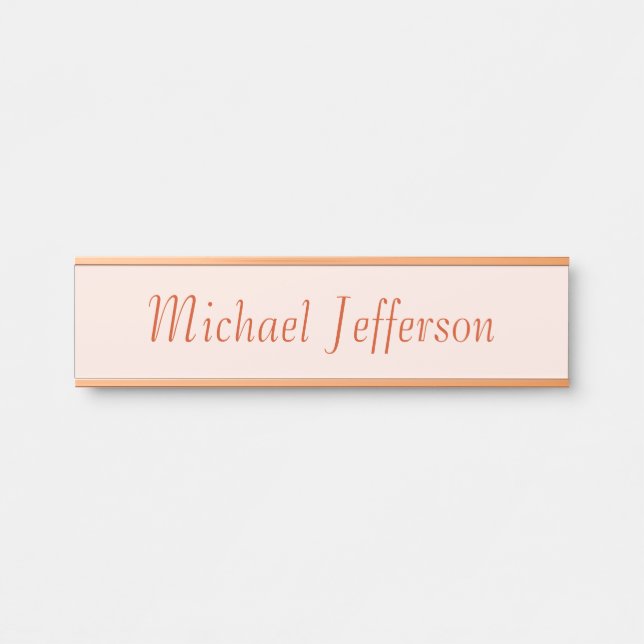 Handwriting Script Name Elegant Plain Simple Door Sign (Front)