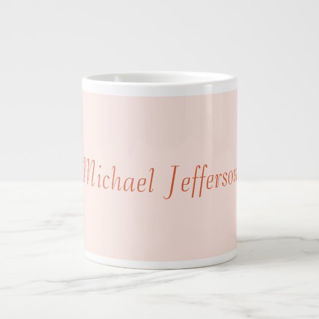 Handwriting Script Name Elegant Plain Simple Large Coffee Mug (Front)