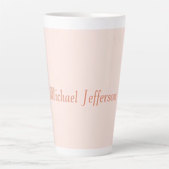 Handwriting Script Name Elegant Plain Simple Latte Mug (Front)