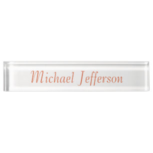 Handwriting Script Name Elegant Plain Simple Nameplate
