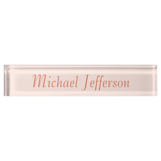 Handwriting Script Name Elegant Plain Simple Nameplate (Front)