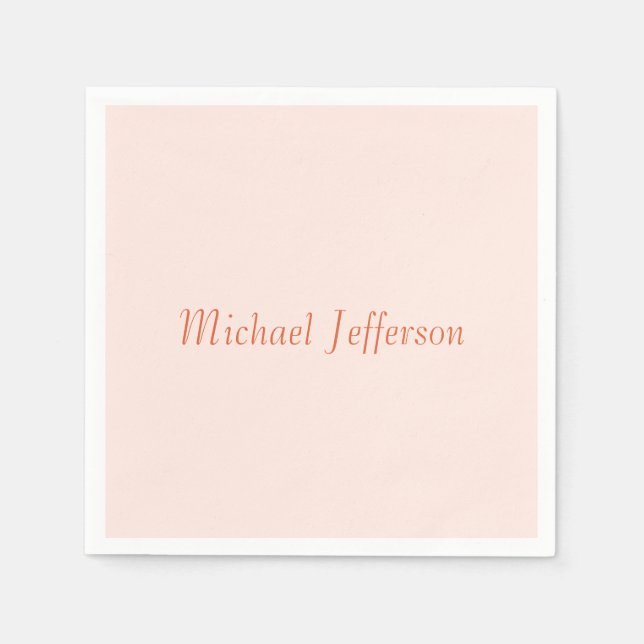 Handwriting Script Name Elegant Plain Simple Napkin (Front)