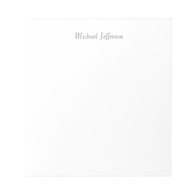 Handwriting Script Name Elegant Plain Simple Notepad (Front)
