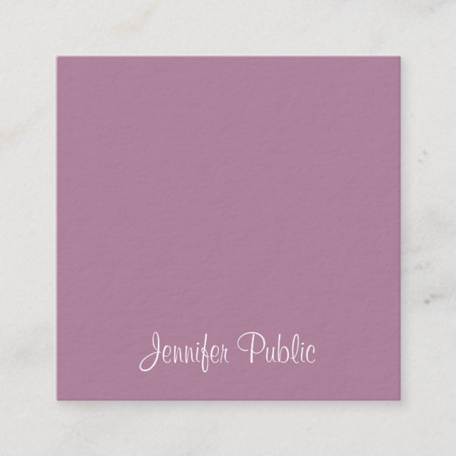 Handwriting Script Name Modern Elegant Template Square Business Card (Front)