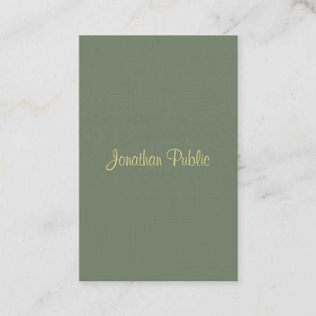 Handwriting Script Name Professional Luxurious Business Card (Front)