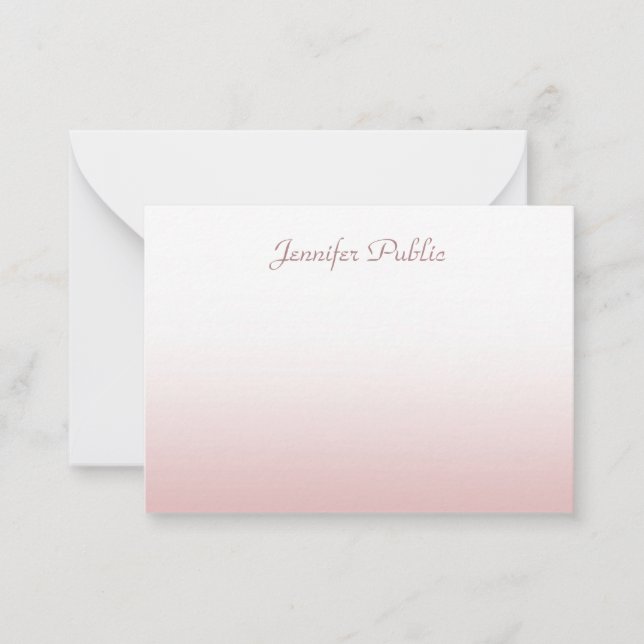 Handwriting Script Name Rose Gold Classy Template (Front)
