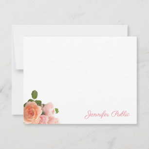 Handwriting Script Name Template Watercolor Roses