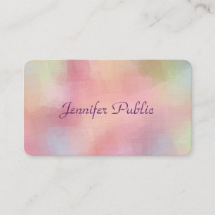 Handwriting Script Template Modern Elegant Colors Business Card