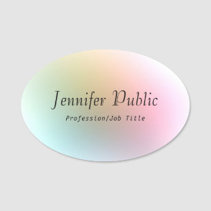 Handwriting Script Text Elegant Colourful Template Name Tag