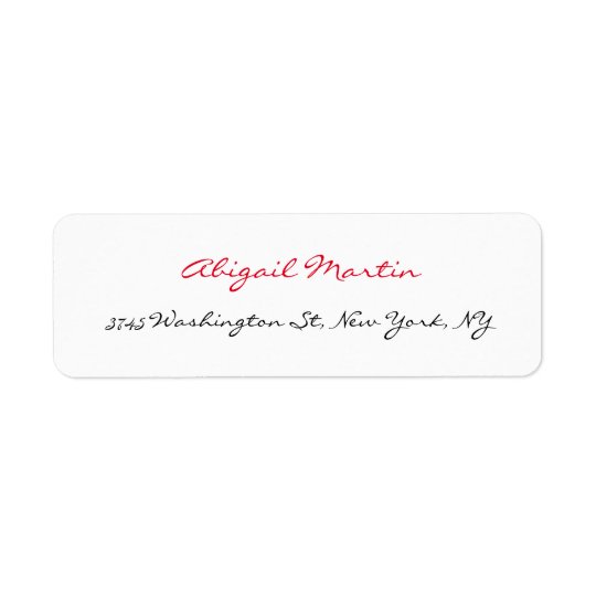 Handwriting Script Unique White Professional Return Address Label