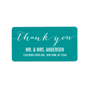 Handwriting Script Wedding Thank You Label