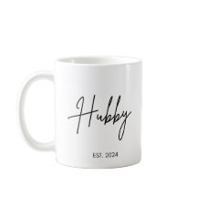 Handwriting Simple Hubby Wifey Wedding Date Couple
