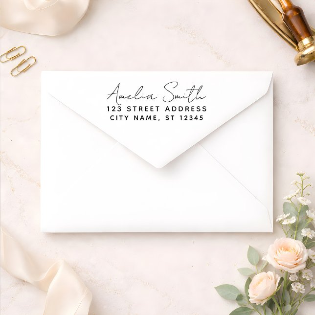 Handwriting Style Personalised Name & Address      Self-inking Stamp (Creator Uploaded)