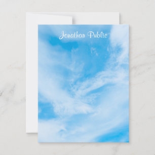 Handwriting Template Script Name Blue Sky Clouds