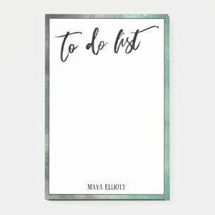 Handwriting To Do List Brown Green Border Post-it Notes
