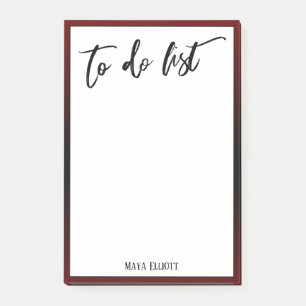 Handwriting To Do List Burgundy Ombre Border Post-it Notes