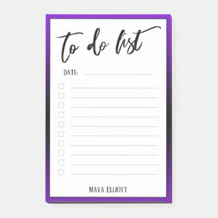 Handwriting To Do List Lined Purple Ombre Border Post-it Notes