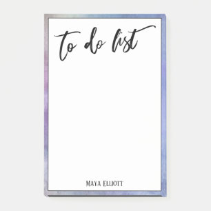 Handwriting To Do List Purple Watercolor Border Post-it Notes
