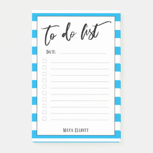 Handwriting To Do List Sky Blue Stripes, Lined Post-it Notes