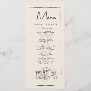Handwriting Typography Retro Wedding Menu