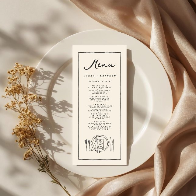 Handwriting Typography Retro Wedding Menu (Creator Uploaded)