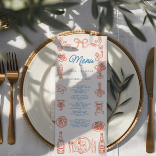 Handwriting Typography Retro Wedding Menu