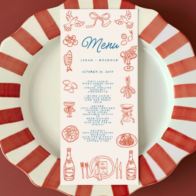 Handwriting Typography Retro Wedding Menu (Creator Uploaded)