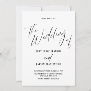 Handwriting Typography Simple The Wedding Of Invitation