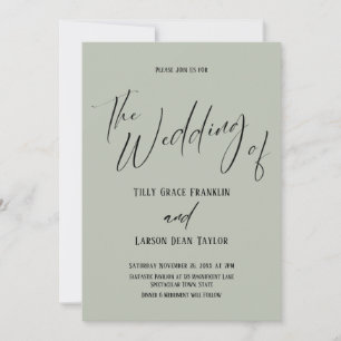 Handwriting Typography Simple The Wedding Of Sage Invitation