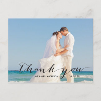 Handwriting | Wedding Photo Thank You Postcard