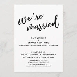 Handwriting We're Married Post-Wedding Reception Invitation