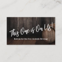 Handwriting Wooden Barrel Drink Ticket