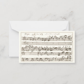 Handwritten 1700s Music Composition Fugue Bach Card