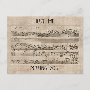 Handwritten 1700s Music Composition Fugue Bach Postcard