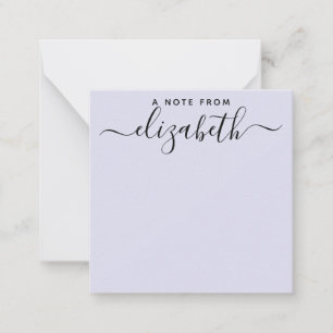 Handwritten A Note From Script Name Purple Card