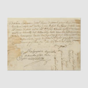 Handwritten Antiqued Letter Tissue Paper