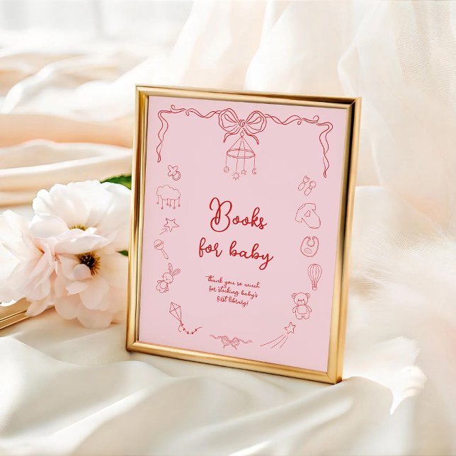 Handwritten Baby Shower, Girl Books For Baby Poster (Creator Uploaded)