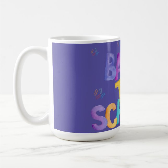 Handwritten Back to School Watercolors Design.  Coffee Mug (Left)