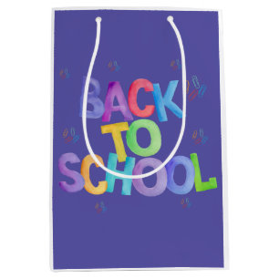 Handwritten Back to School Watercolors Design. Medium Gift Bag