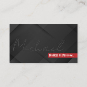 Handwritten Black Layered Sleek Background Business Card