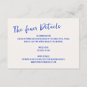 Handwritten Blue Squiggle Frame Wedding Enclosure Card