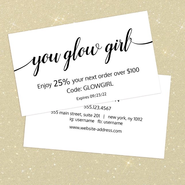 Handwritten Calligraphy Customer Loyalty Discount Card (Creator Uploaded)