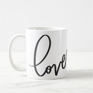 Handwritten Calligraphy Script love Coffee Mug