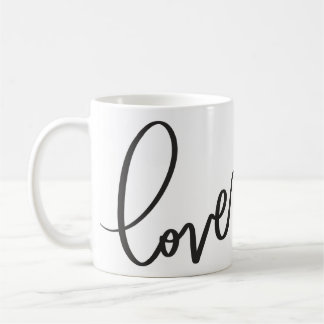 Handwritten Calligraphy Script love  Coffee Mug
